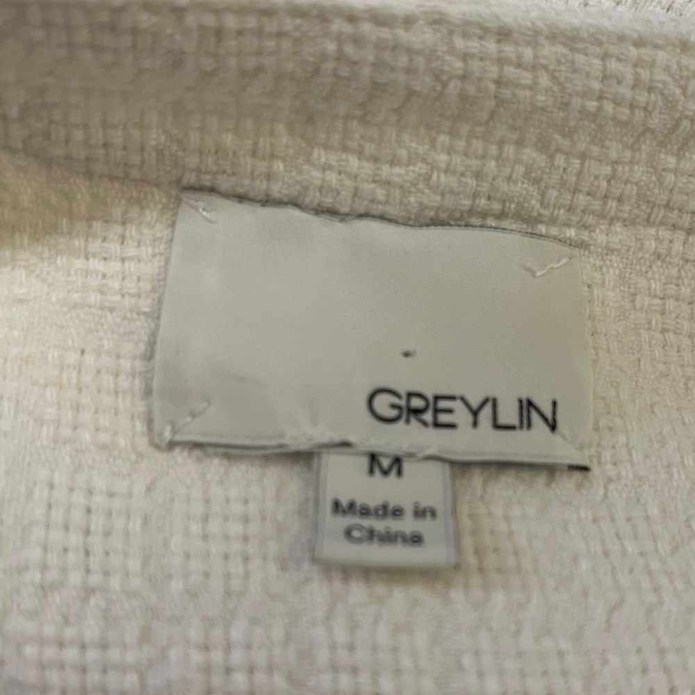 Active Seller! Greylin Audrey Fringe Jacket Elegant Classic Basics Tweed Medium - Picture 3 of 9